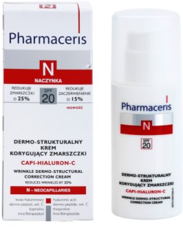 Pharmaceris N-Neocapillaries Capi-Hyaluron-C Creme antirrugas, restaurador da densidade da pele para a pele sensível com tendência a aparecer com vermelhidão