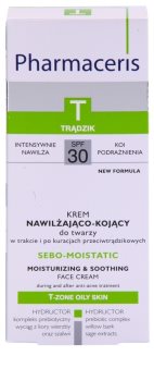 Pharmaceris T-Zone Oily Skin Sebo-Moistatic vlažilna in pomirjujoča krema za izsušeno in razdraženo kožo zaradi zdravljenja aken