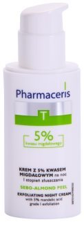 Pharmaceris T-Zone Oily Skin Sebo-Almond Peel noční regulační a čisticí pleťový krém pro jednotný tón pleti