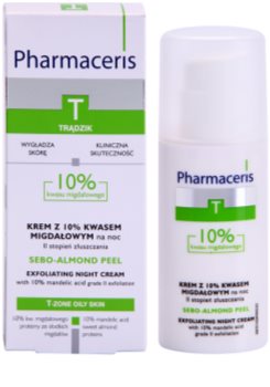 Pharmaceris T-Zone Oily Skin Sebo-Almond Peel regulujący i oczyszczający krem do twarzy na noc do odnowy powierzchni skóry