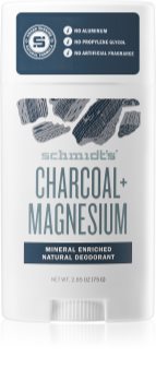 Schmidt's Charcoal + Magnesium desodorizante em stick para todos os tipos de pele