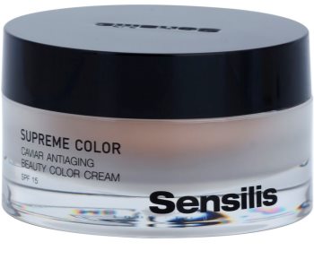 Sensilis Supreme Color tónovaný protivráskový krém pro sjednocení pleti SPF 15