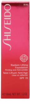 Shiseido Base Radiant Lifting maquillaje iluminador con efecto lifting SPF 15