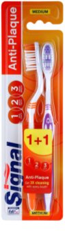 Signal Anti-Plaque cepillo de dientes medio 2 uds