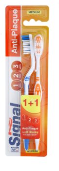 Signal Anti-Plaque escovas de dentes média 2 pçs