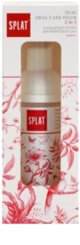 Splat 2 in 1 Raspberry espuma bucal 2 en 1 para lavarse los dientes y las encías sin cepillo y agua