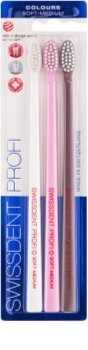 Swissdent Colours Trio Toothbrushes, 3 pcs Soft - Medium