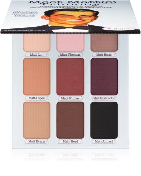 theBalm Meet Matt(e) Trimony paleta de sombras de ojos con un espejo pequeño