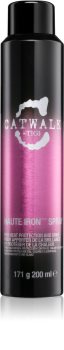 TIGI Catwalk Sleek Mystique spray a hajformázáshoz, melyhez magas hőfokot használunk