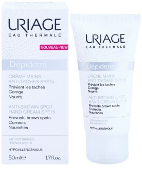 Uriage Dépiderm krém na ruce proti pigmentovým skvrnám SPF 15