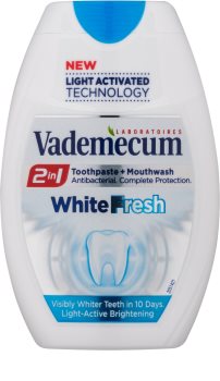 Vademecum 2 in1 White Fresh pasta do zębów + płyn do płukania jamy ustnej w jednym