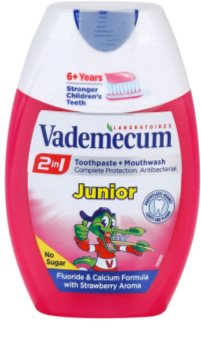 Vademecum 2 in1 Junior pasta de dientes + enjuague bucal en un solo producto