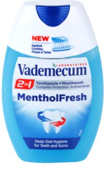 Vademecum 2 in1 Menthol Fresh pasta de dientes + enjuague bucal en un solo producto