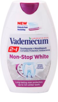Vademecum 2 in1 Non-Stop White dentifrice + bain de bouche en un seul produit