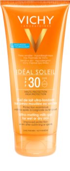 Vichy Idéal Soleil ultra talilni mlečni gel za mokro in suho kožo SPF 30