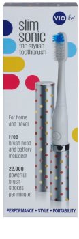 Violife Slim Sonic Silver Dots escova de dentes sónica elétrica com cabeça de reposição