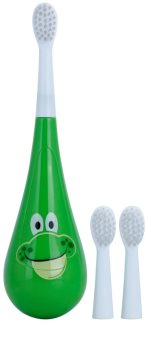Violife Rockee Ribbit escova de dentes para crianças + 2 cabeças substituíveis