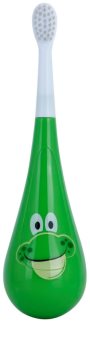 Violife Rockee Ribbit escova de dentes para crianças + 2 cabeças substituíveis