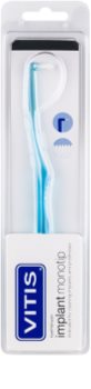 Vitis Implant Monotip cepillo de dientes para limpiar los aparatos fijos, implantes y puentes suave