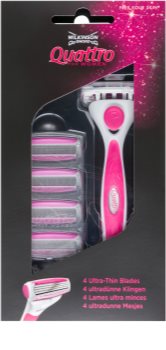 Wilkinson Sword Quattro for Women Aloe & Vit. E brivnik + nadomestne britvice 4 kos