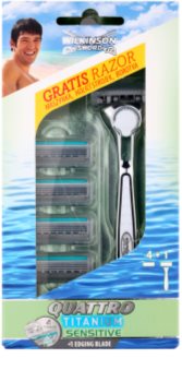 Wilkinson Sword Quattro Titanium Sensitive maszynka do golenia zapasowe ostrza 4 szt.