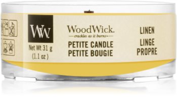 Woodwick Linen velas votivas com pavio de madeira 31 g