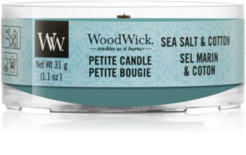 Woodwick Sea Salt & Cotton velas votivas com pavio de madeira 31 g