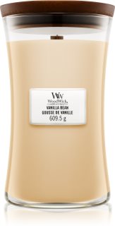 Woodwick Vanilla Bean vela perfumada com pavio de madeira 609,5 g
