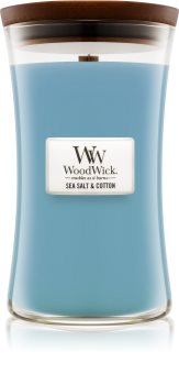 Woodwick Sea Salt & Cotton vela perfumado 609,5 g com pavio de madeira