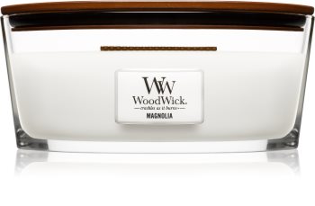 Woodwick Magnolia bougie parfumée 453,6 g avec mèche en bois (Hearthwick)