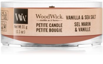 Woodwick Vanilla & Sea Salt velas votivas com pavio de madeira 31 g