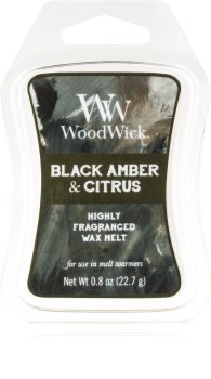 Woodwick Black Amber & Citrus Wachs für Aromalampen 22,7 g Artisan