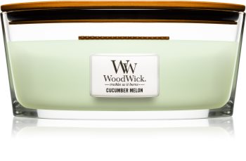 Woodwick Cucumber Melon ароматизована свічка 453,6 гр з дерев'яним гнітом (Hearthwick)