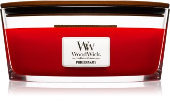 Woodwick Pomegranate bougie parfumée 453,6 g avec mèche en bois (Hearthwick)