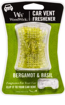 Woodwick Bergamot & Basil odświeżacz do samochodu klips
