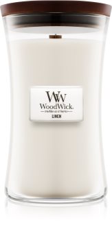 Woodwick Linen bougie parfumée 609,5 g avec mèche en bois