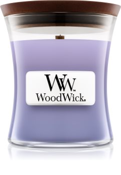 Woodwick Lilac vela perfumada 85 g con mecha de madera