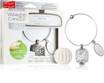 Yankee Candle Clean Cotton vůně do auta přívěsek + náhradní náplň (Square)