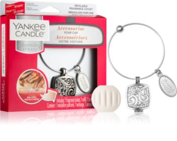 Yankee Candle Sparkling Cinnamon aроматизатор за автомобил висулка + резервен пълнител (Square)