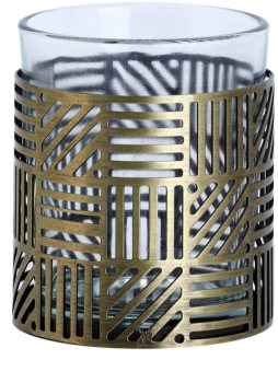 Yankee Candle Crosshatch Brass Üveg gyertyatartó fogadalmi gyertya alá