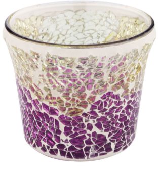 Yankee Candle Purple & Gold Crackle Glass Votive Candle Holder