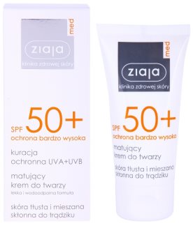Ziaja Med Protecting UVA + UVB Matte Sunscreen On Your Face SPF 50+