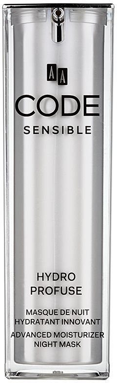 AA Cosmetics CODE Sensible Hydro Profuse feuchtigkeitsspendende Maske für die Nacht für empfindliche Haut