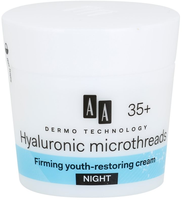 AA Cosmetics Dermo Technology Hyaluronic Microthreads verjüngende und glättende Nachtcreme 35+