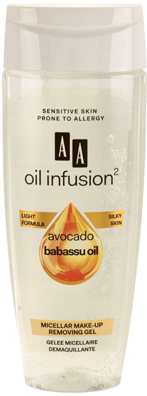 AA Cosmetics Oil Infusion2 Avocado Babassu mizellares Gel zum Abschminken für Gesicht und Augen
