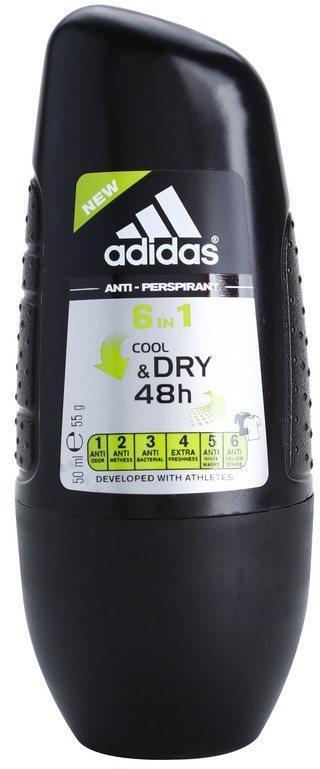 Adidas 6 in 1 Cool & Dry deodorant Roll-on para homens 50 ml