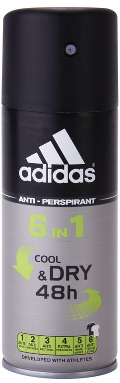 Adidas 6 in 1 Cool & Dry Deo-Spray für Herren 150 ml