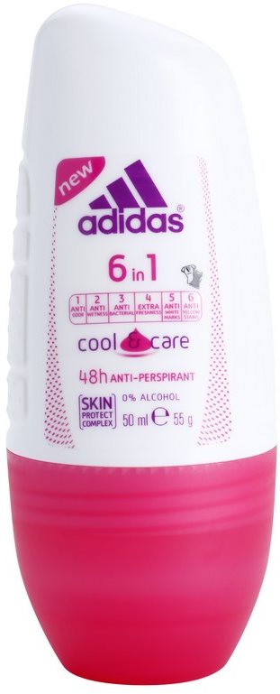 Adidas 6 in 1 Cool & Care deo-roll-on za ženske 50 ml