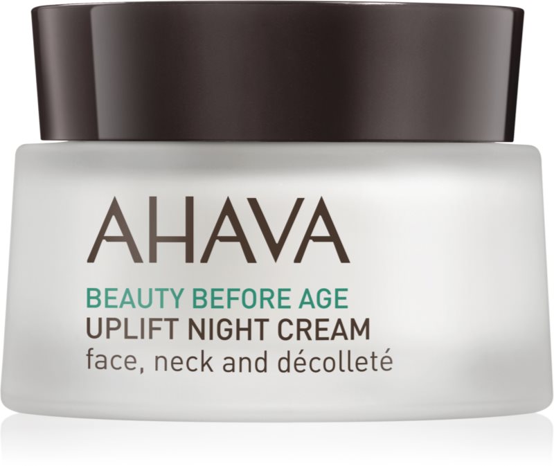 Ahava Beauty Before Age nočný liftingový vypínací krém na tvár, krk a dekolt