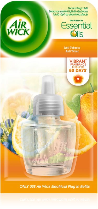 Air Wick Essential Oils Anti Tobacco elektryczny odświeżacz powietrza 19 ml napełnienie